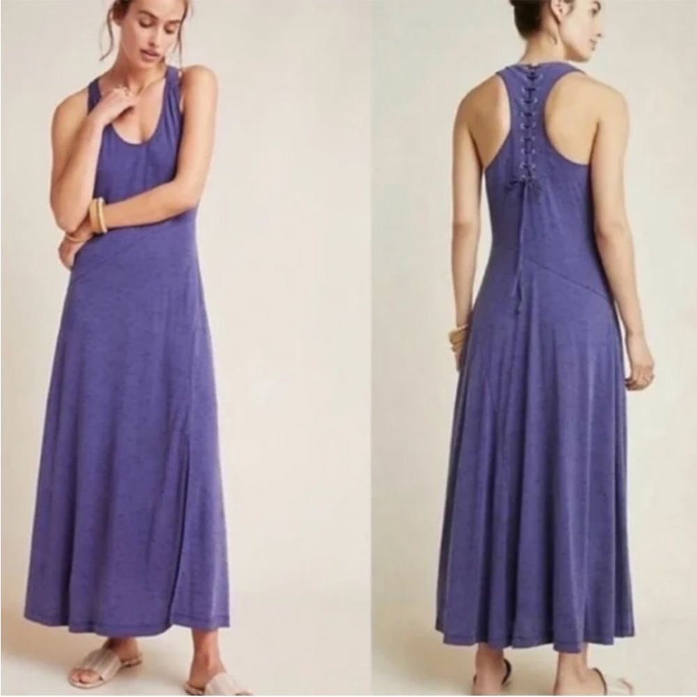 Maeve Anthropologie Maxi Dress lace up racer back Size: Small